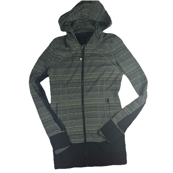 Lululemon Daily Practice Jacket Full Zip Hoodie Space Dye Slate  Green Size 4‎ - Picture 1 of 6